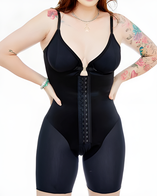 Body Modelador com Decote em V Profundo e Fecho de Gancho e Olho®